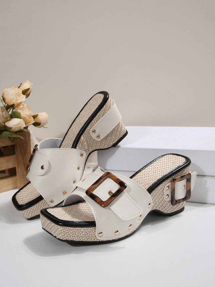 Plus Size Trend Platform Wedge Sandals Rivet