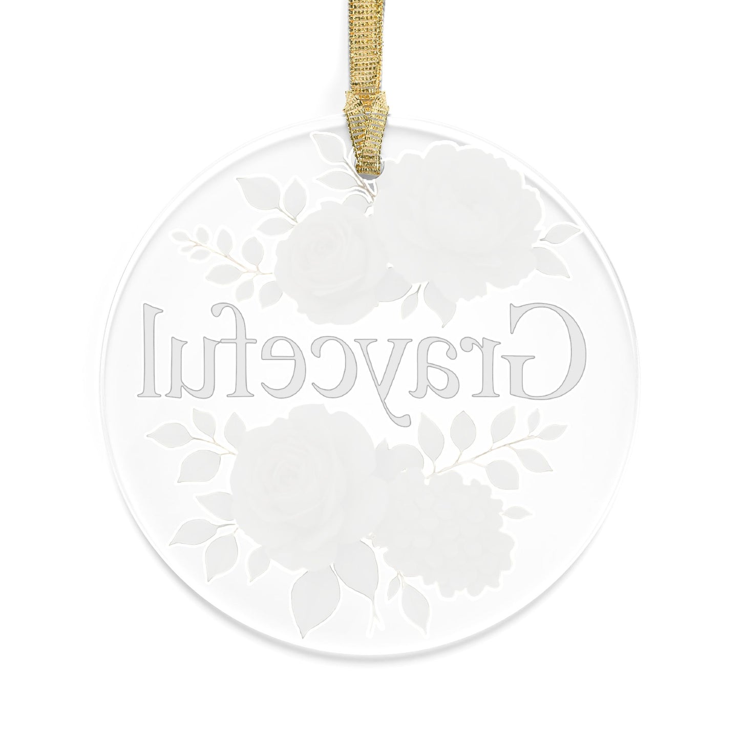 Grayceful Floral Acrylic Ornaments, Personalized Holiday Decorations, Elegant Gifts, Keepsake, Wedding Favors, Home Decor