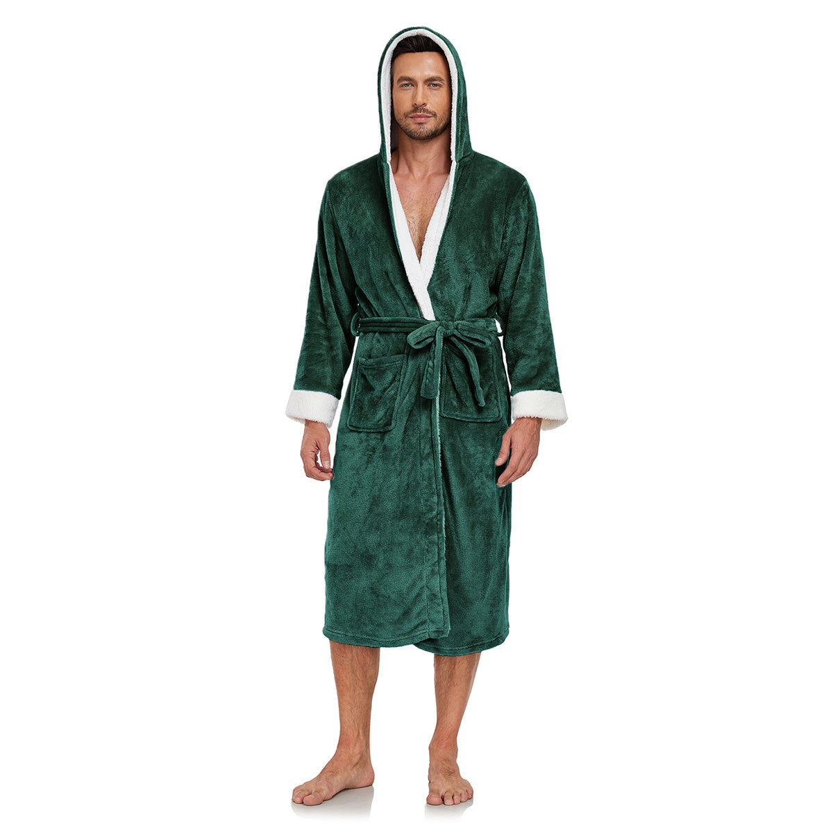 RONGTAI Ladies Long Fleece Bathrobe