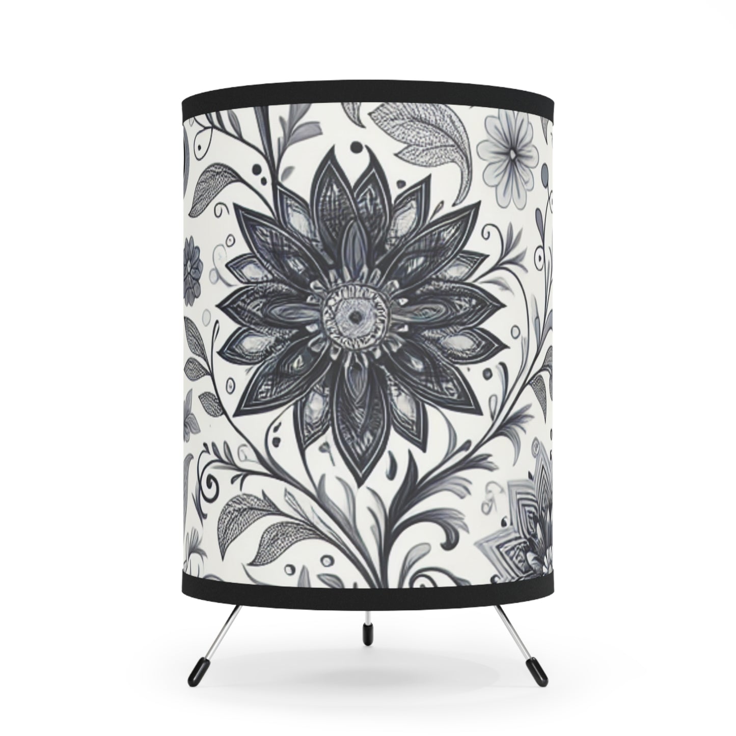 Elegant Floral Tripod Lamp, Home Decor, Accent Lighting, Modern Design, Bedroom Lighting, Living Room Decor, Unique Gift