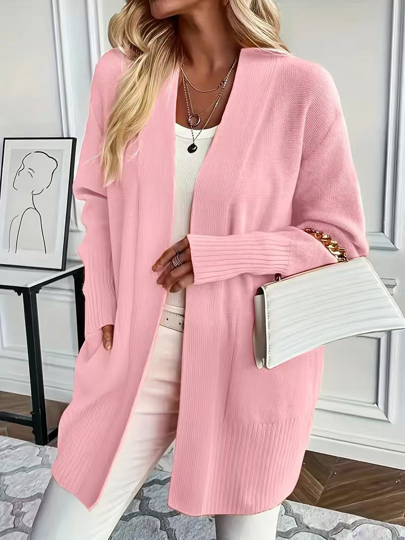 Women's Solid Color Knit Casual Simple Cardigan