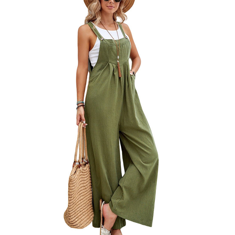 Casual Suspender Wide Lag Trousers