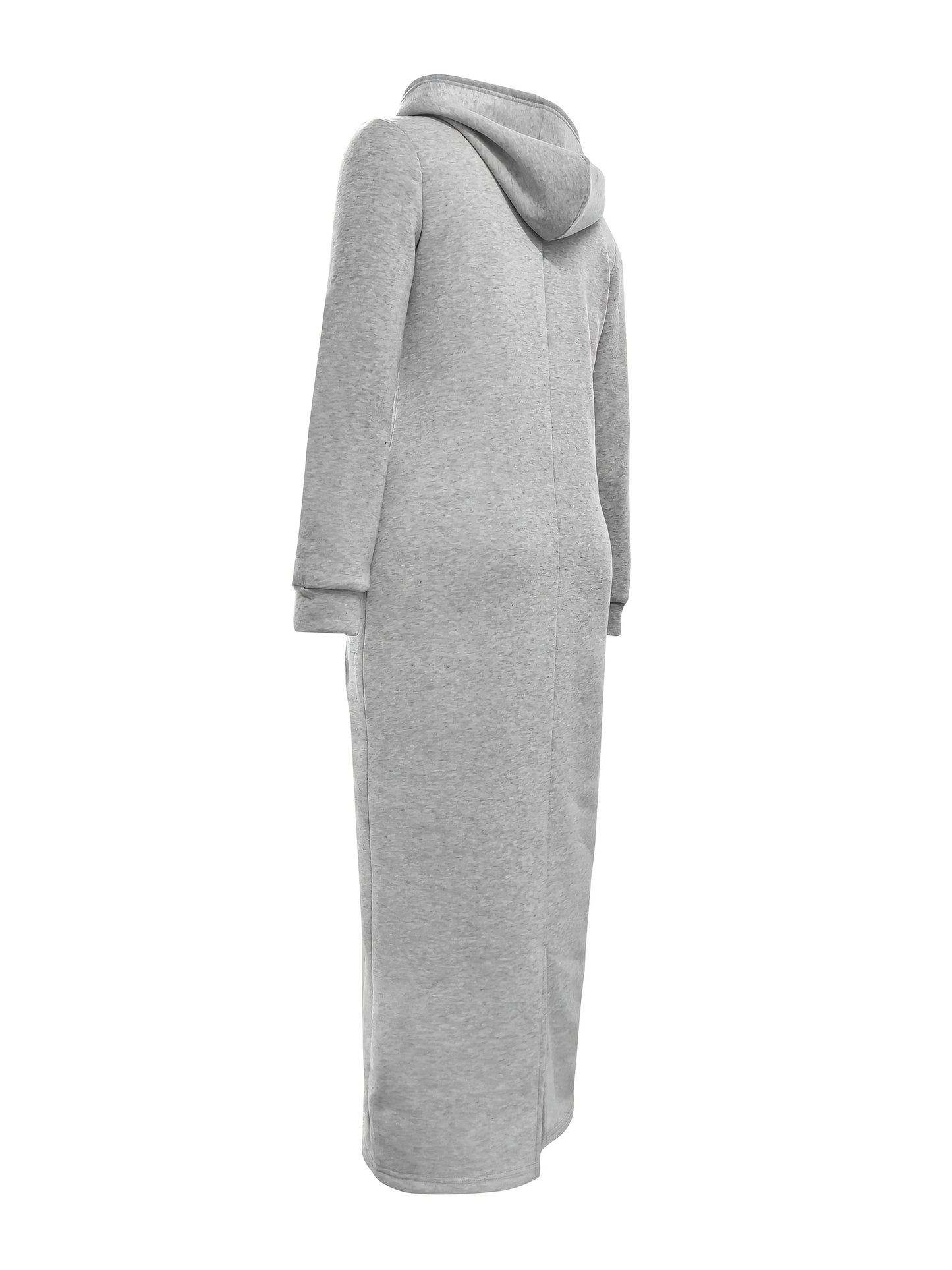 Solid Color Long Sleeved Drawstring Hoodie With Pockets