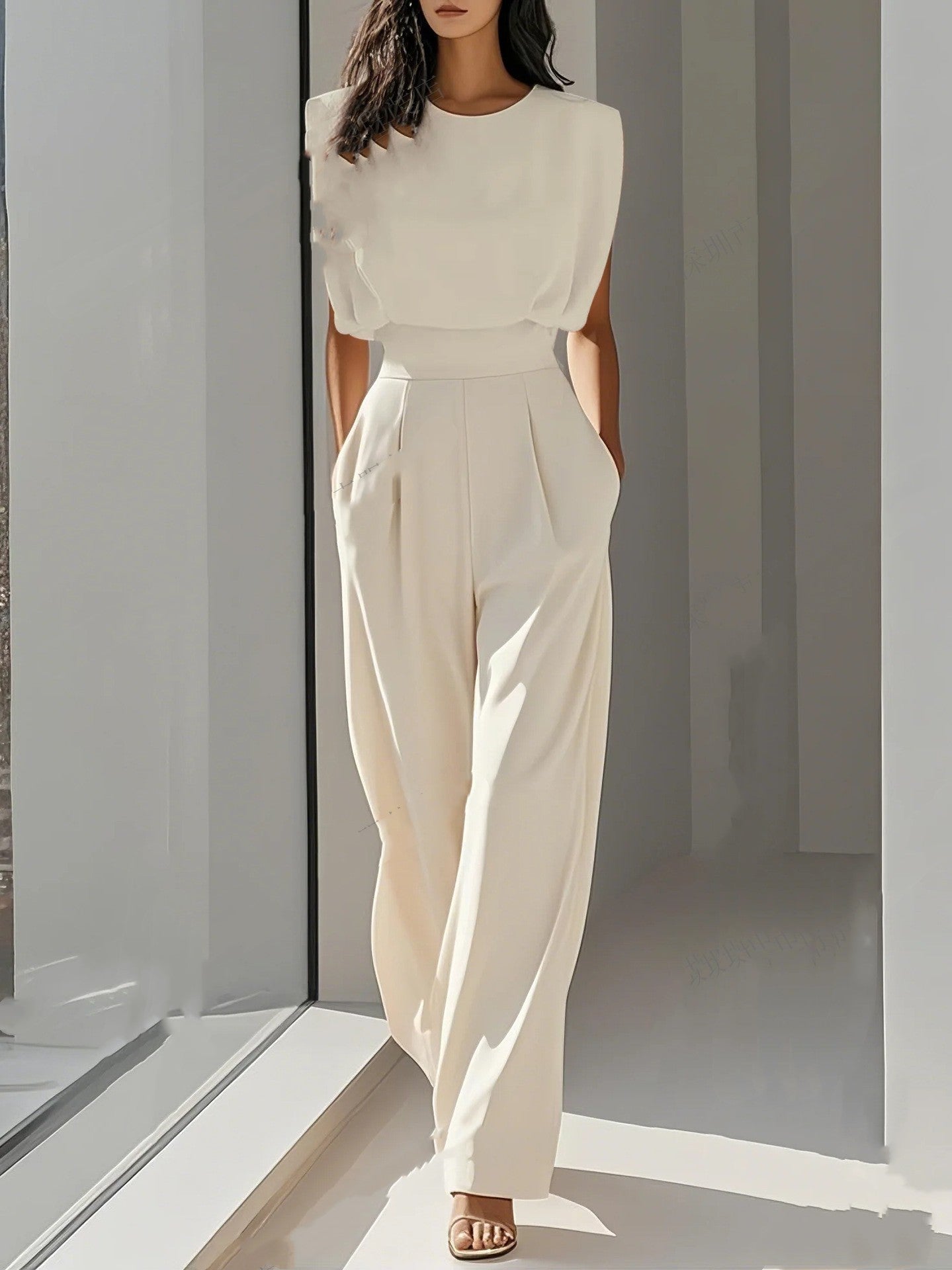 Summer Solid Color Tight Fitting Jumpsuit