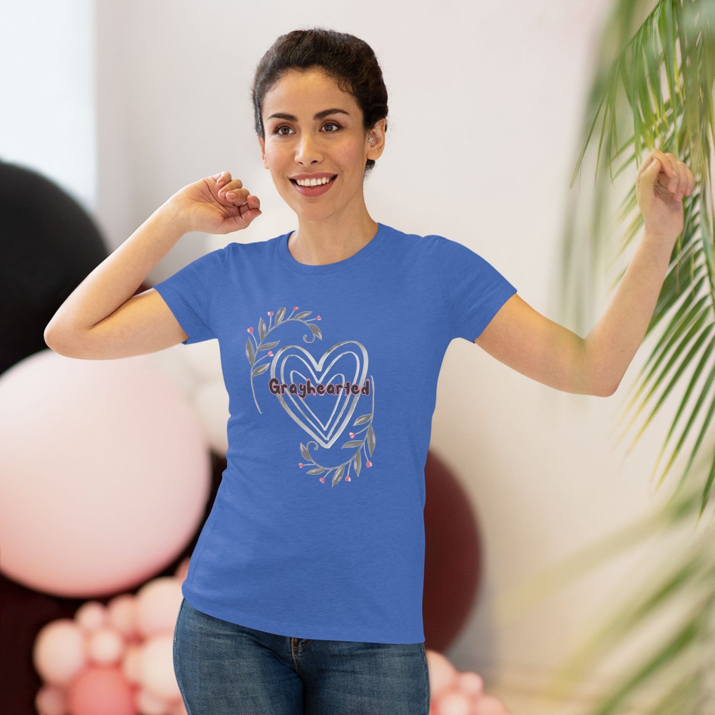 Grayhearted Women's Triblend Tee - Floral Heart Design