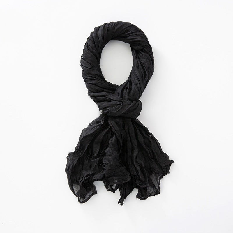 Women's Natural Wrinkle Pure Linen Scarf Shawl