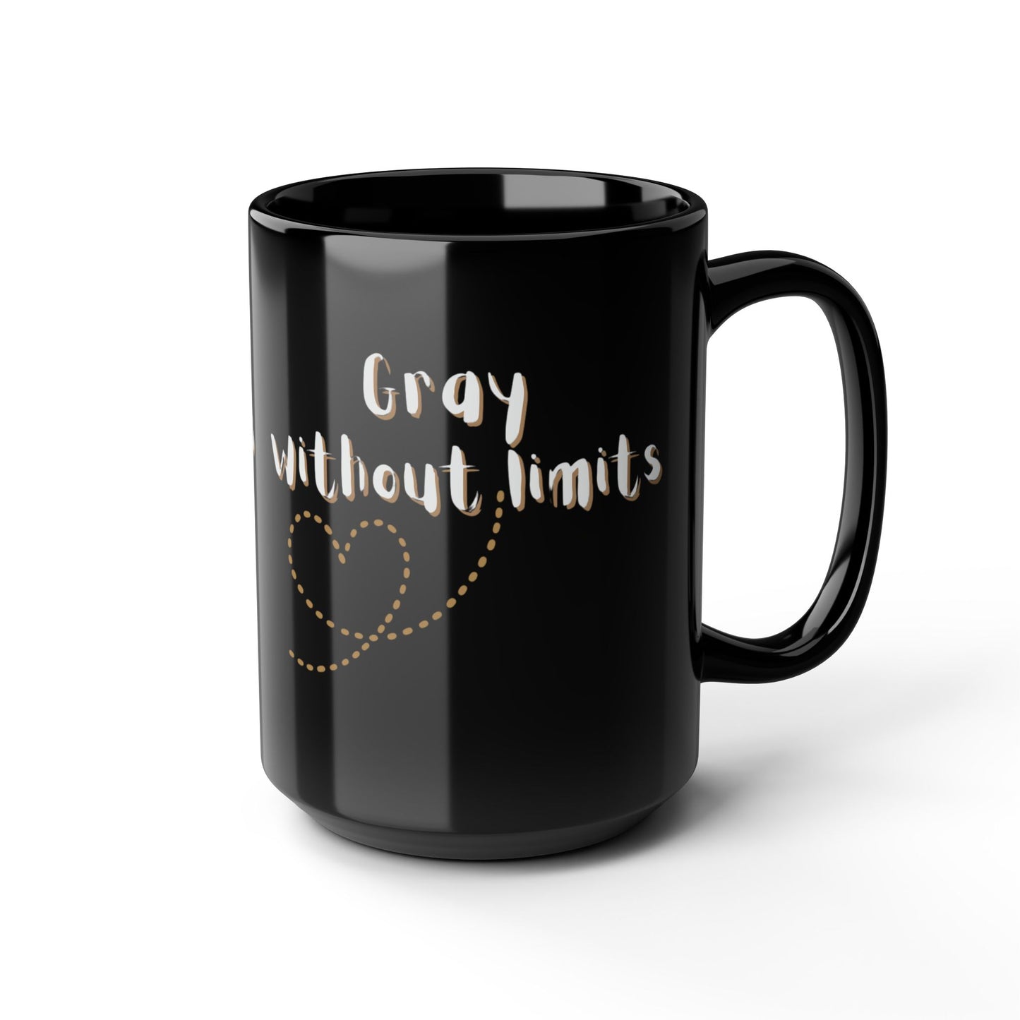 Gray Without Limits Inspirational Mug - 15oz Black Coffee Cup