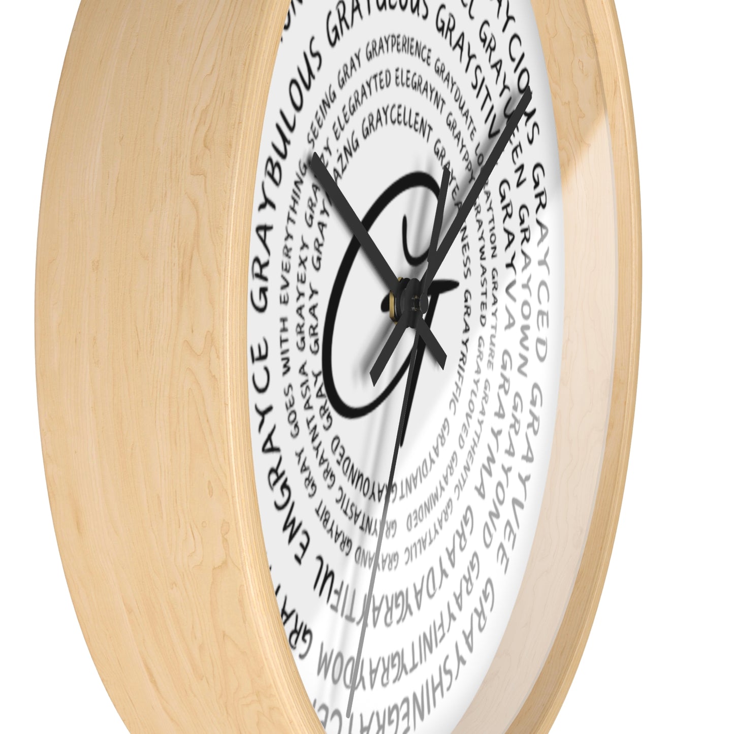 Wooden Clock Embracing Gray Hair Positivity