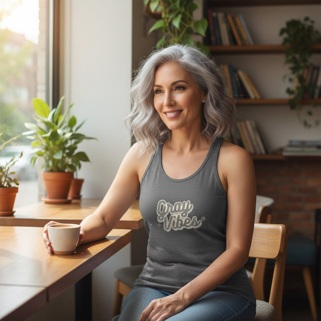 Gray Vibes Women's Tri-Blend Racerback Tank