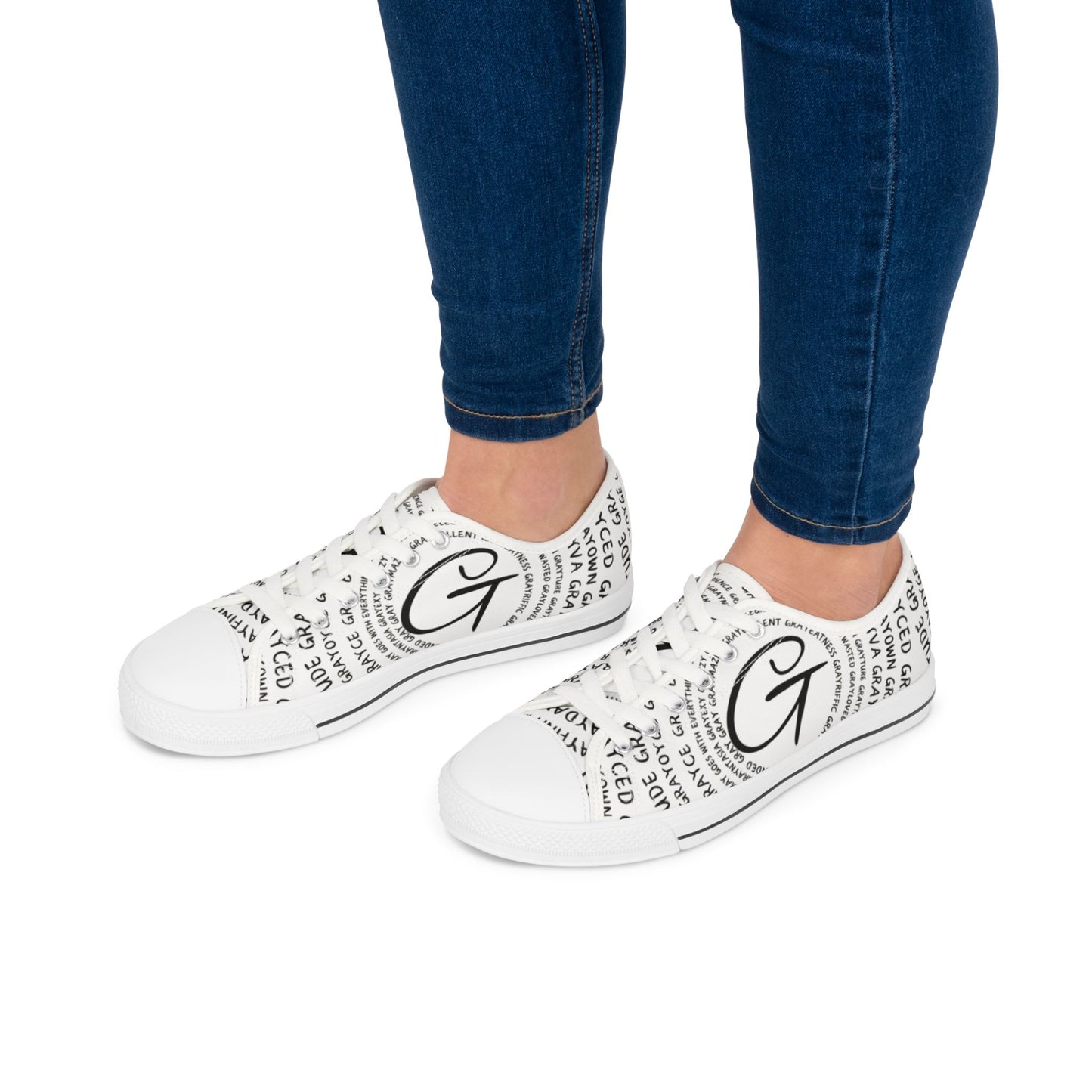 Stylish Women's Low Top Sneakers with Trendy Text Design, Casual Sneakers for Everyday Wear, Gift for Fashion Lovers, Holiday Shoes