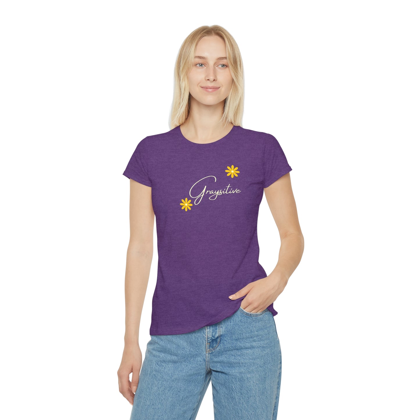 Women's Iconic T-Shirt graysitive with flowers