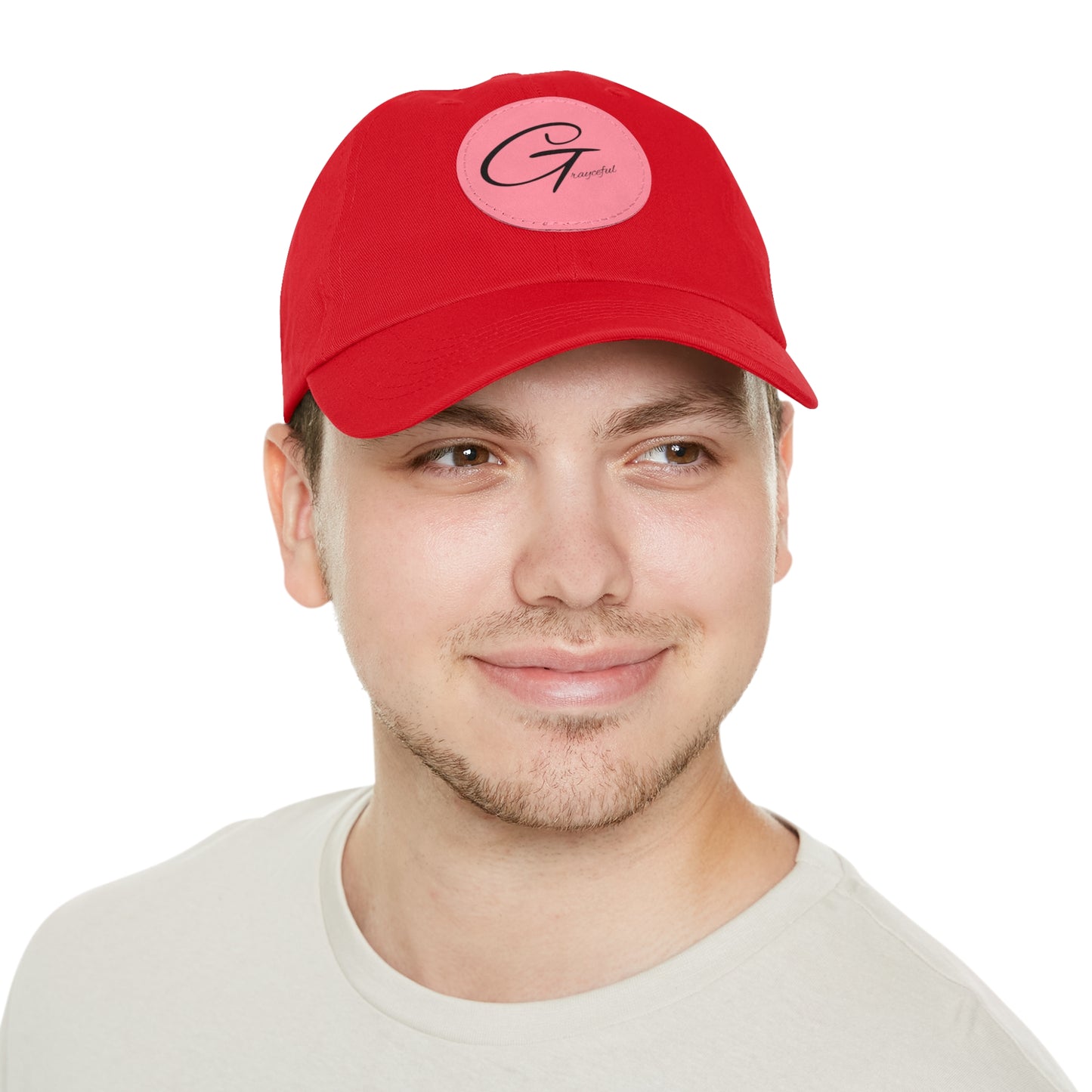 Hat with Leather Patch (Round)