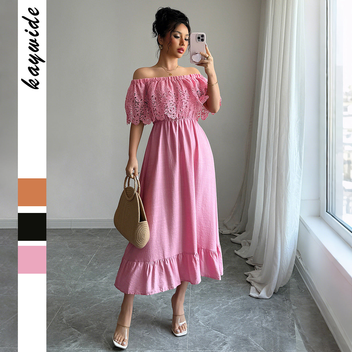 Elegant Style Off-shoulder A- Line Dress