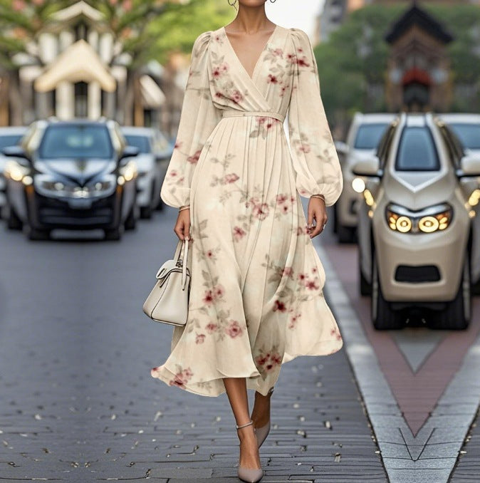 Printed Casual Retro Sexy Dress