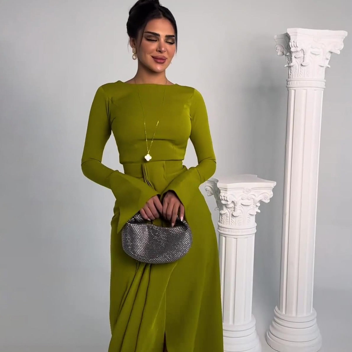 Graceful Satin Banquet Long Dress