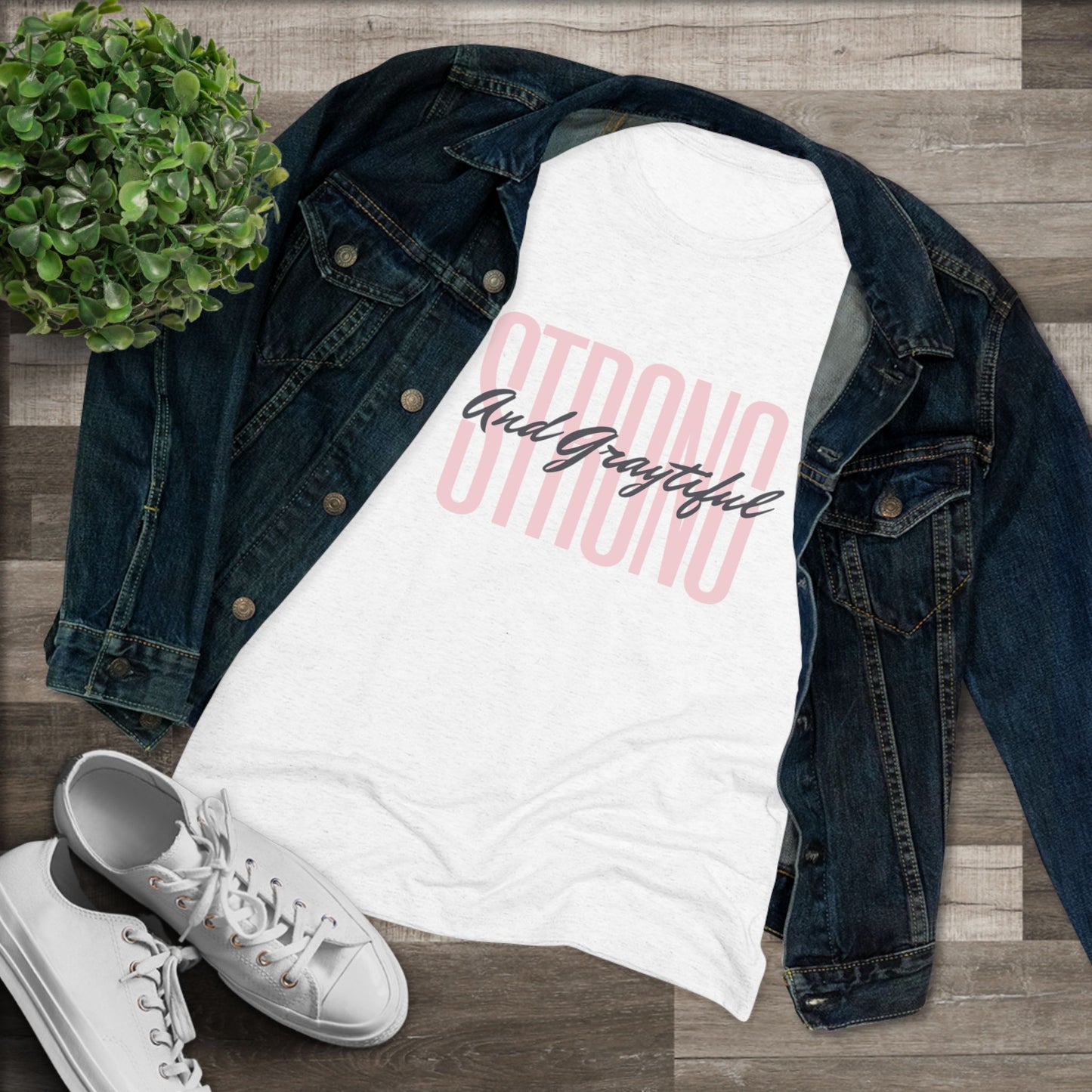 Strong and Graytiful Women's Triblend Tee