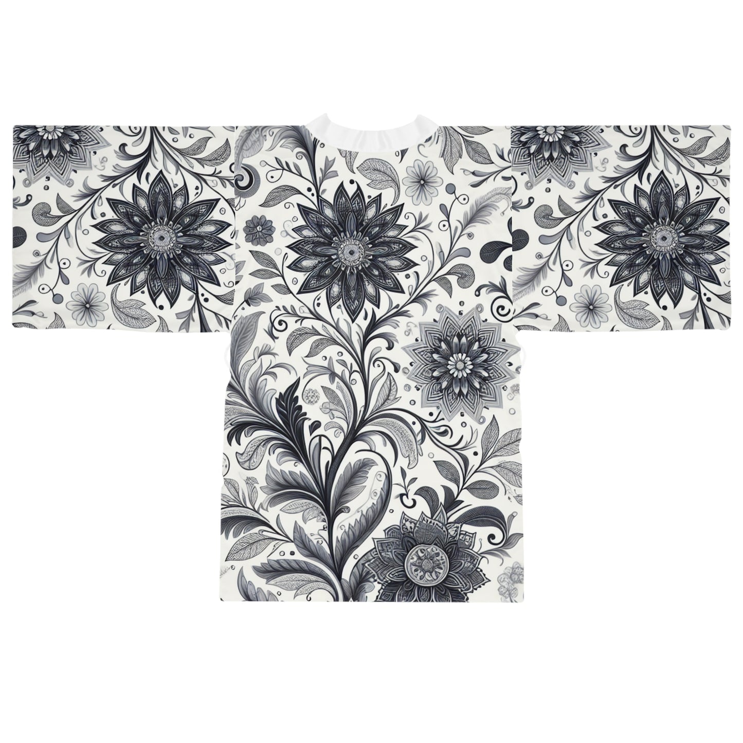 Elegant Floral Long Sleeve Kimono Robe, Stylish Lounge Wear, Perfect for Relaxation, Gift for Her, Home Spa Essentials, Beautiful Design