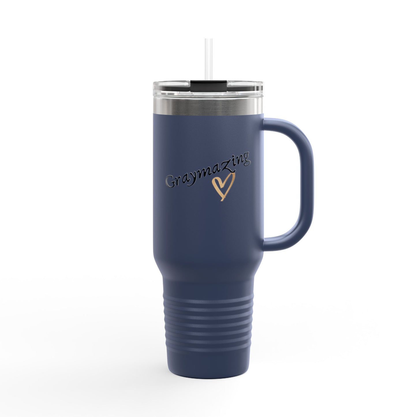 Graymazing Insulated Travel Mug - 40oz Coffee Cup with Handle & Straw - Perfect for On-the-Go and Outdoor Adventures