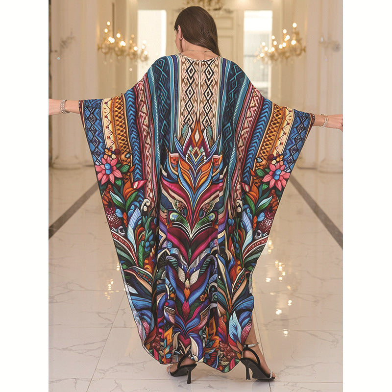 Fashion Personalized Cotton Printed Beach Dress Women
