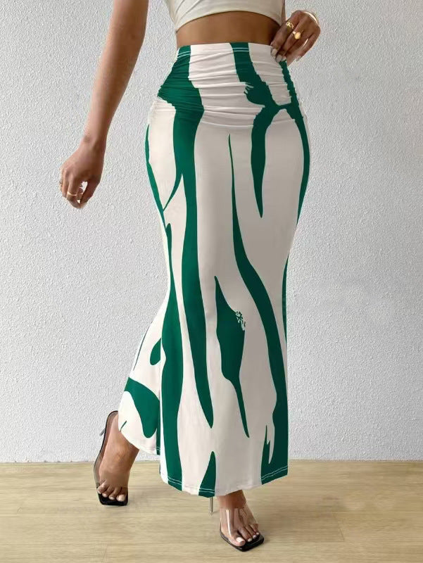 Popular Women's Dress With Zebra Pattern Tight Fitting High Waisted Fish Tail Fashion Skirt