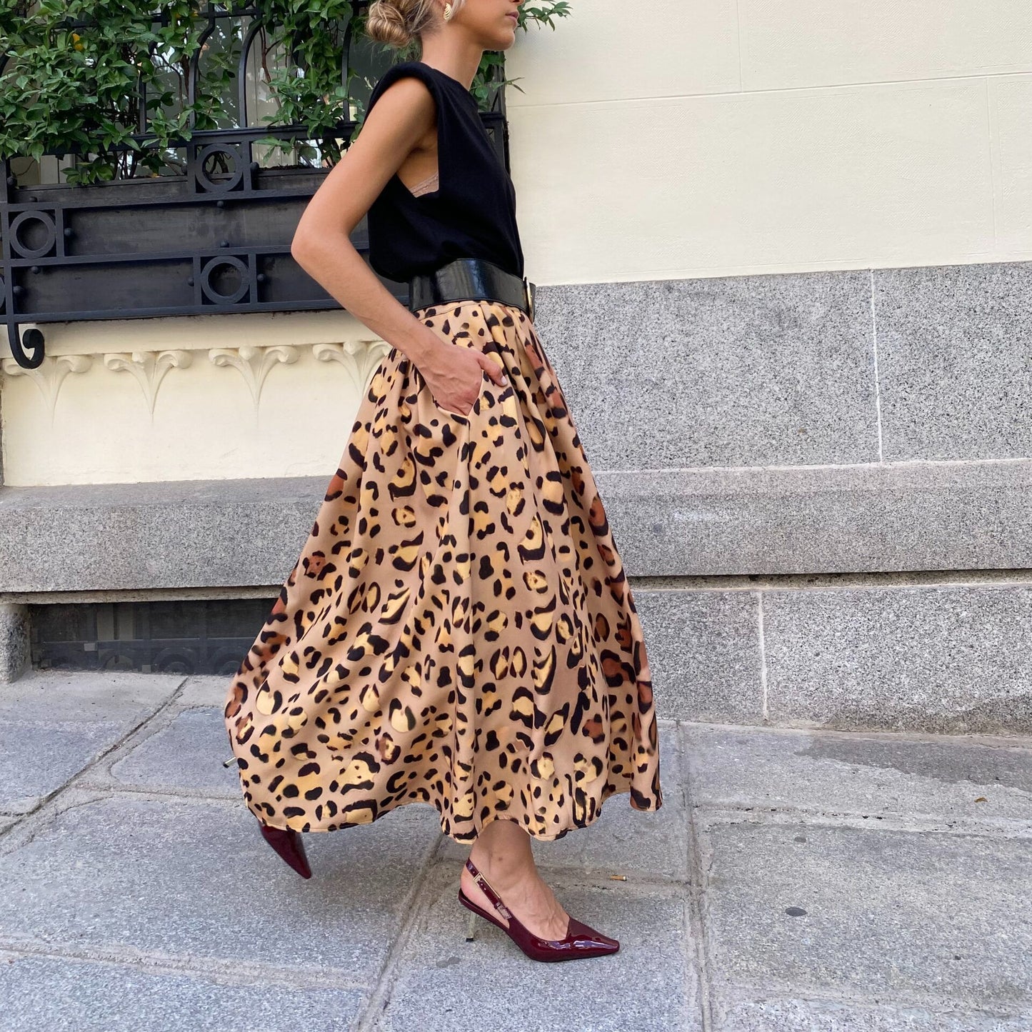 Women's All-match Leopard Print Elegant Big Hem Skirt