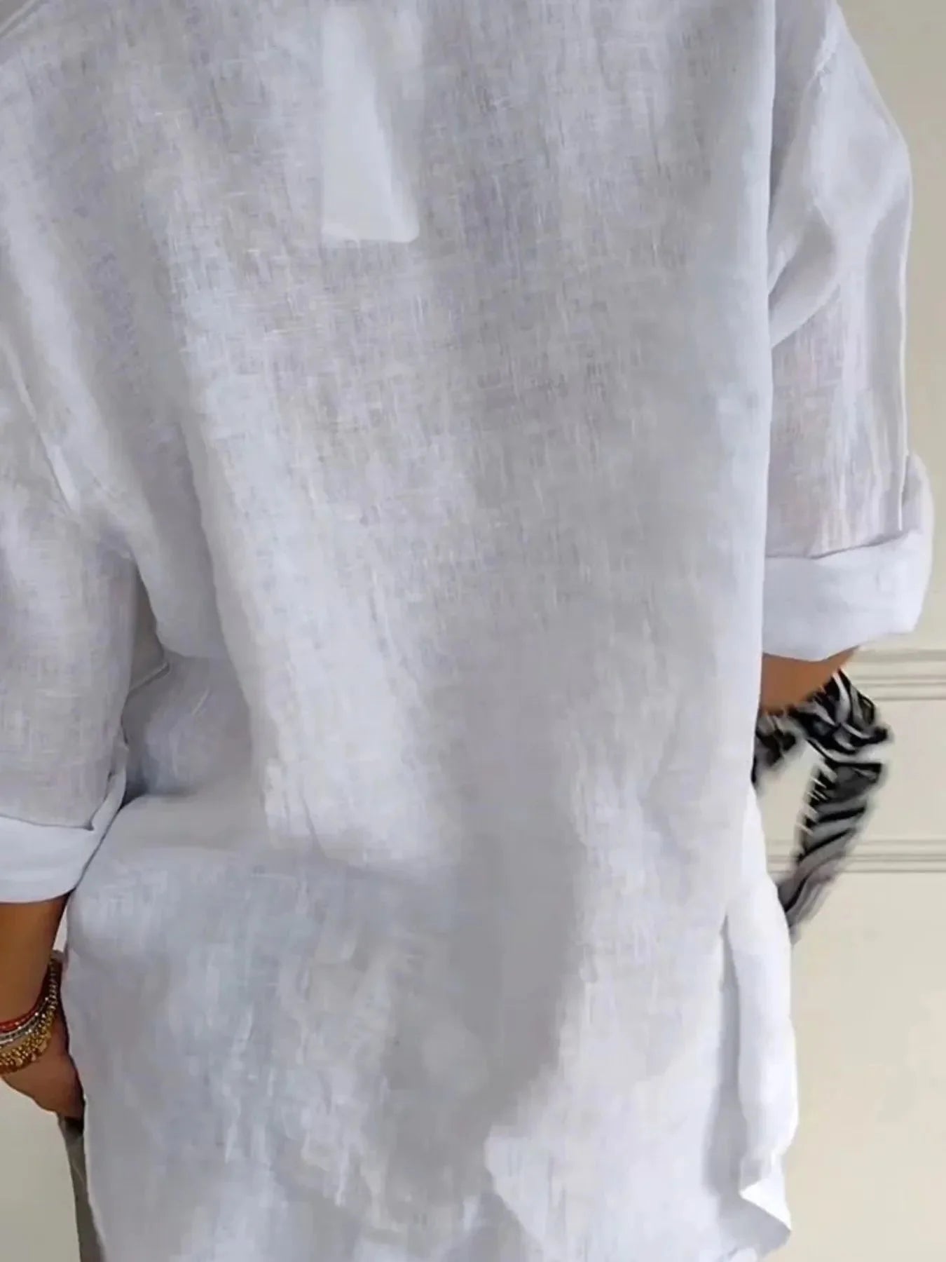 Breezy Button-Front Relaxed Linen Blouse