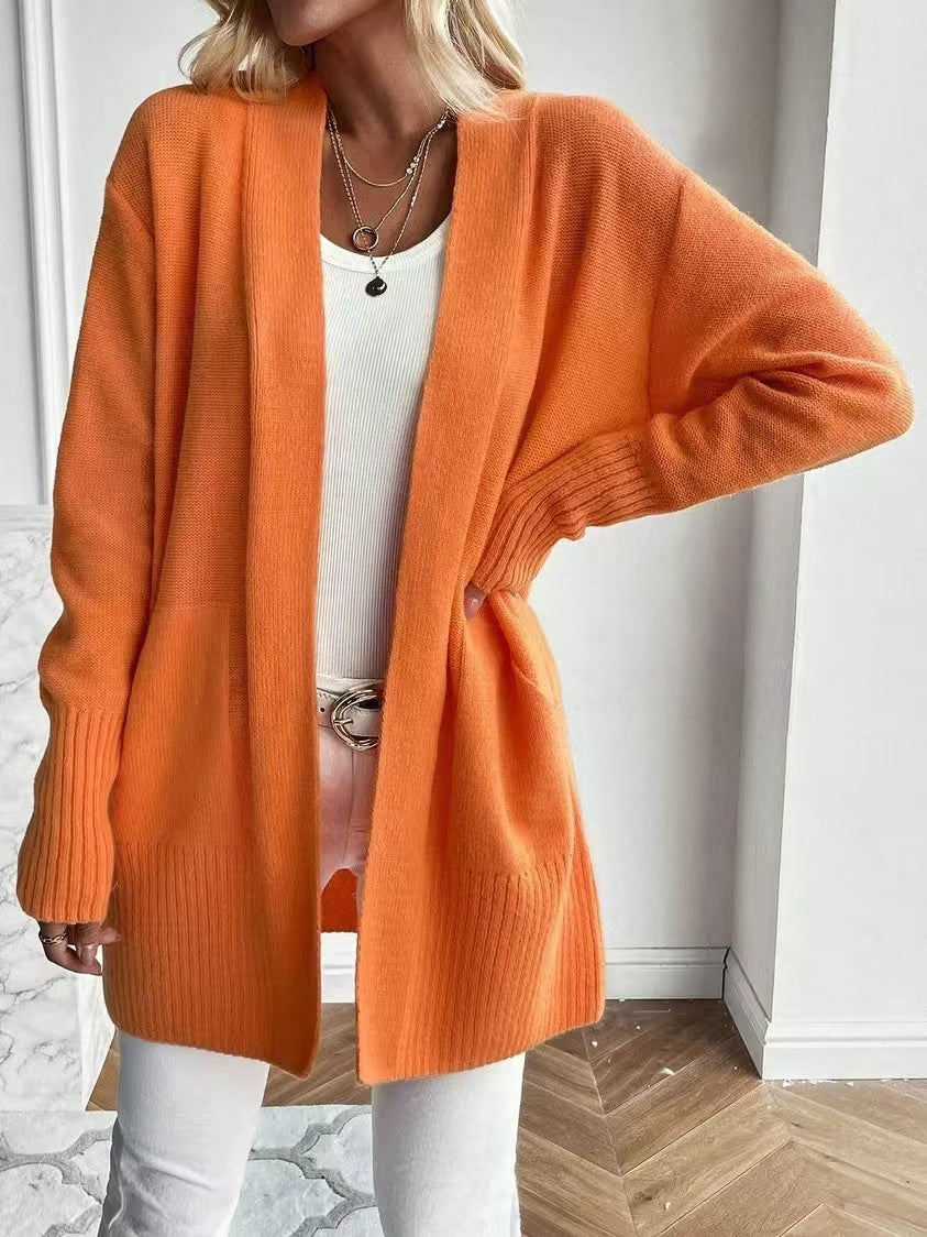 Women's Solid Color Knit Casual Simple Cardigan