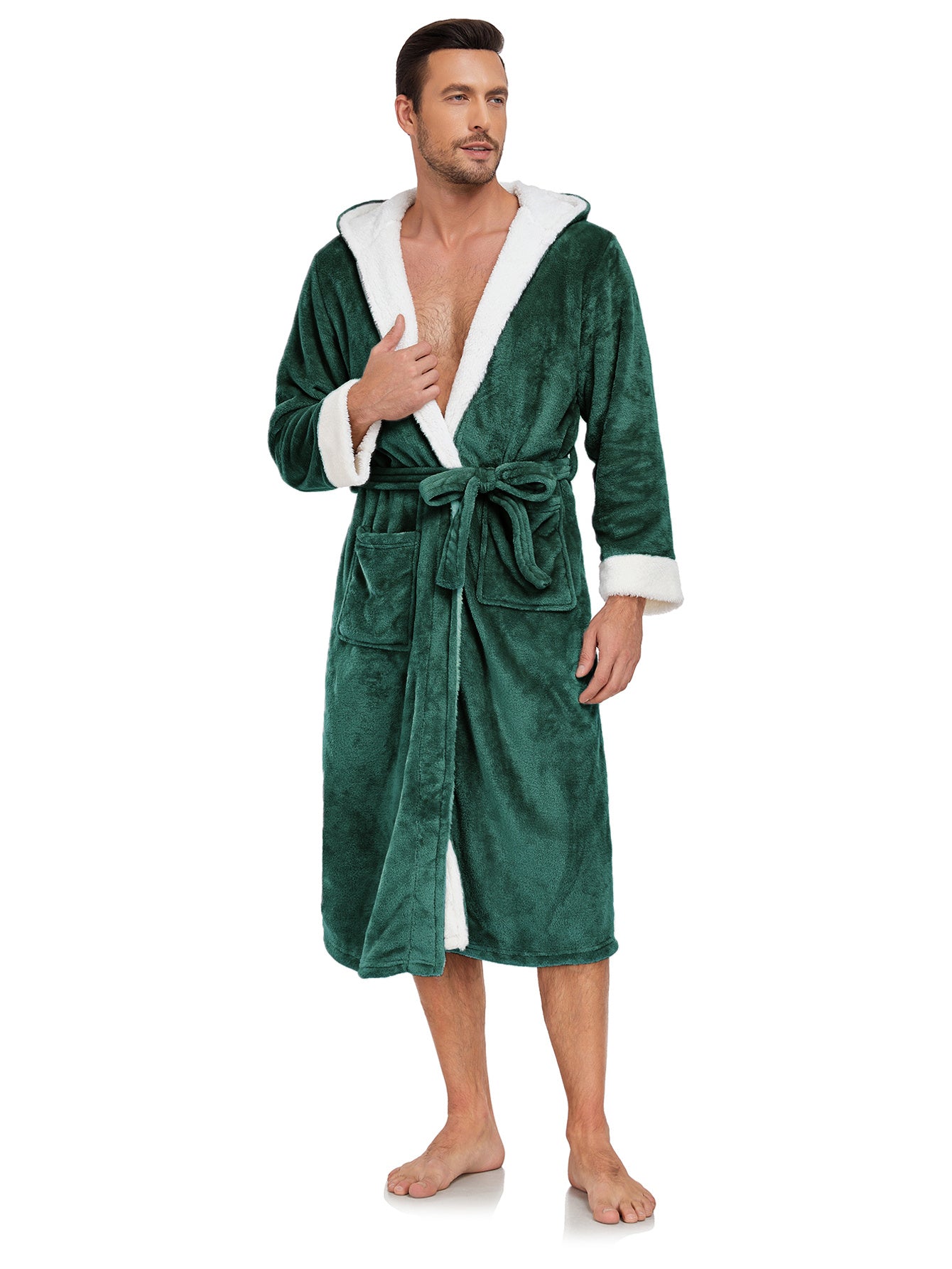 RONGTAI Ladies Long Fleece Bathrobe
