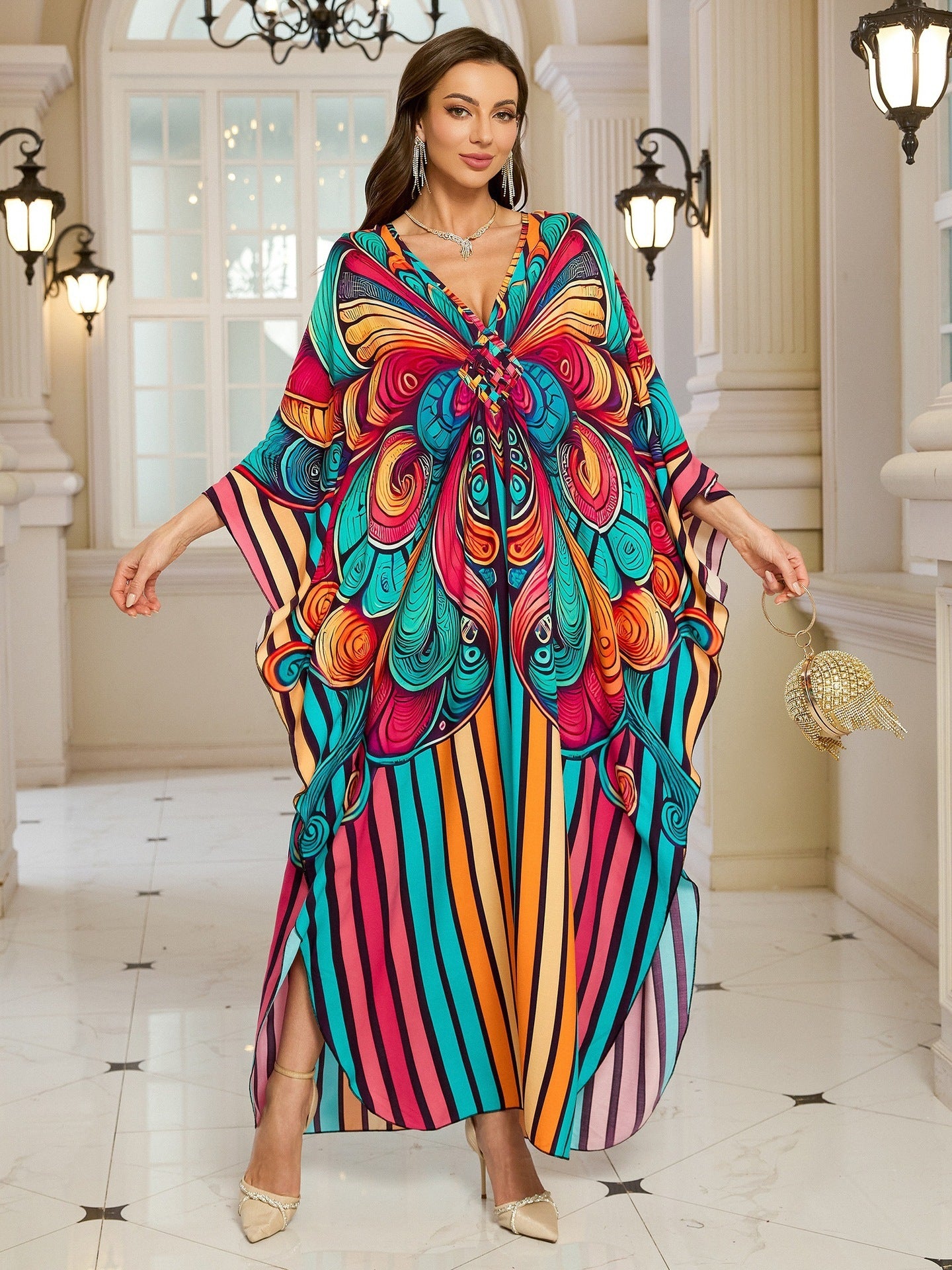 Fashion Personalized Cotton Printed Beach Dress Women