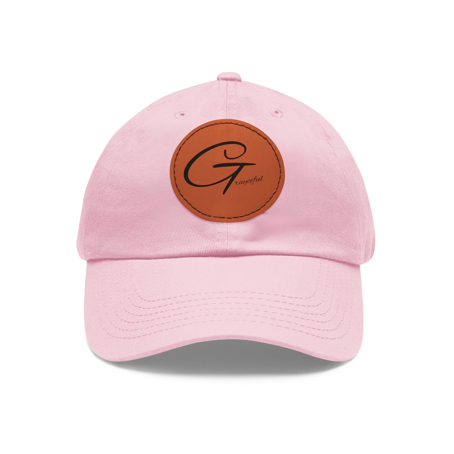 Hat with Leather Patch (Round)