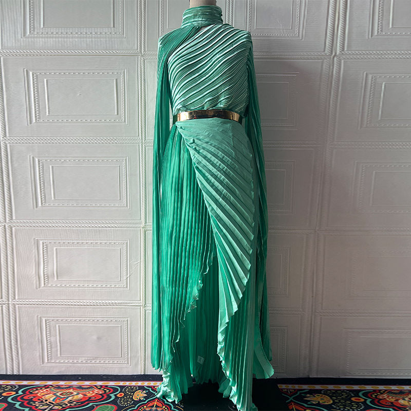 Shawl Split Graceful Formal Belt Dress
