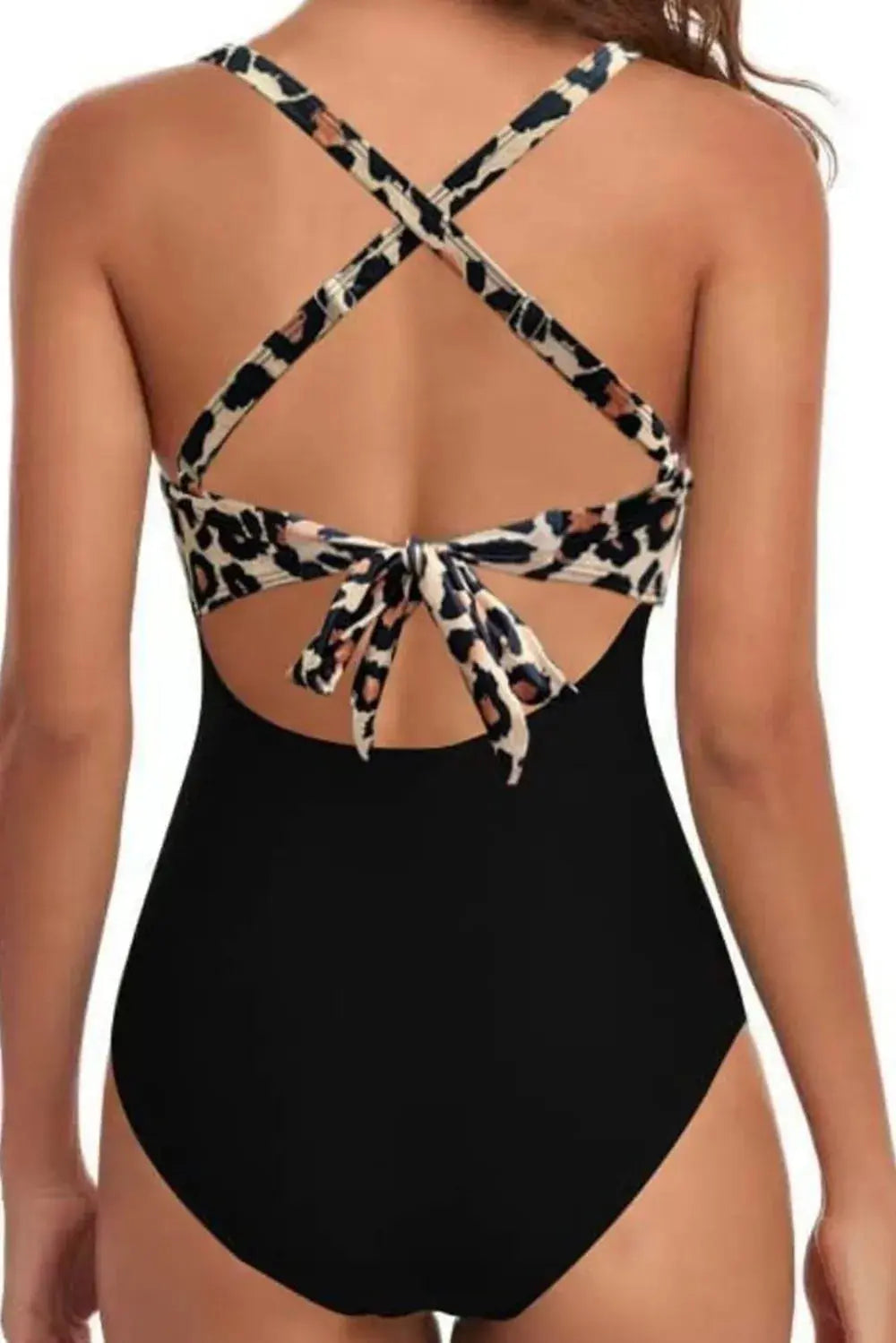 Tied Crisscross Cutout One Piece Swimsuit