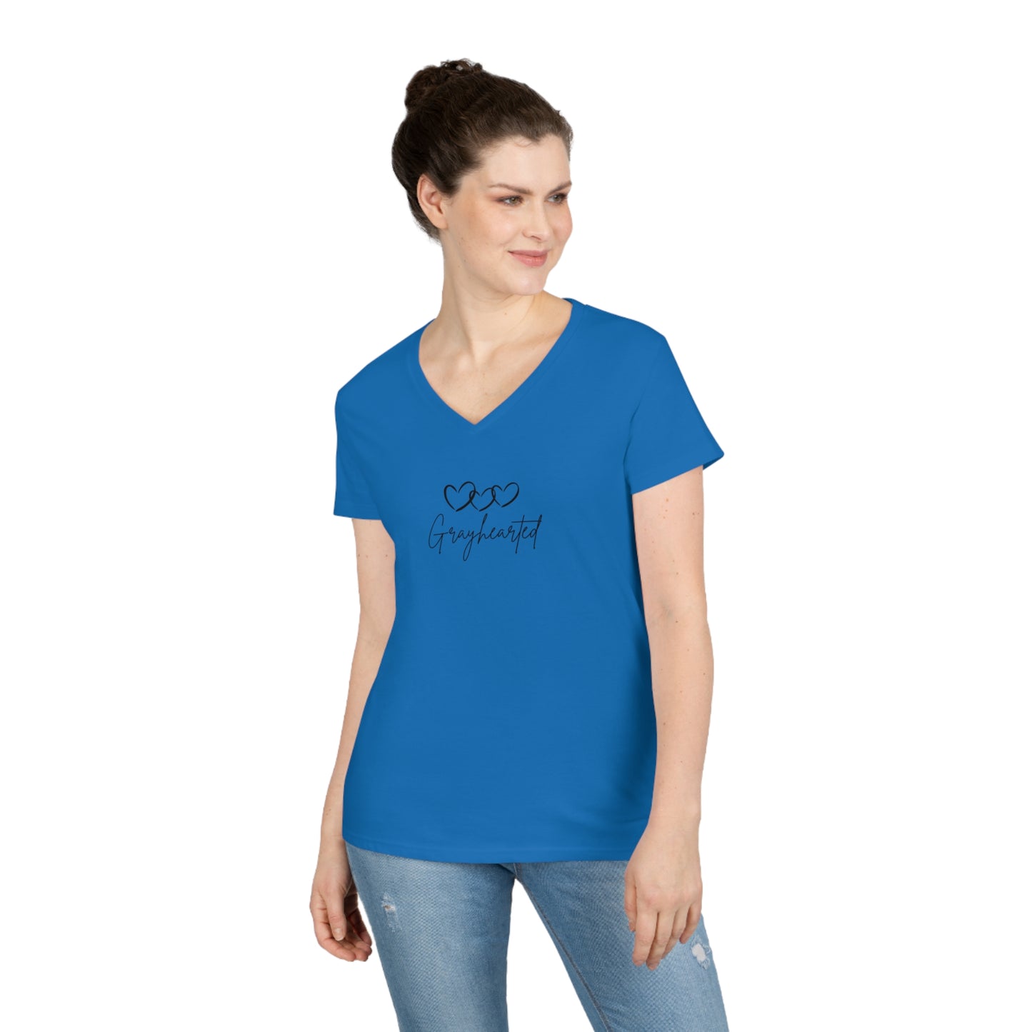 Grayceful 3 hearts Ladies' V-Neck T-Shirt