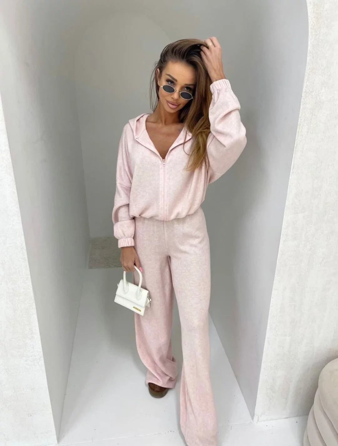Elastic Trousers Two-piece Set Women