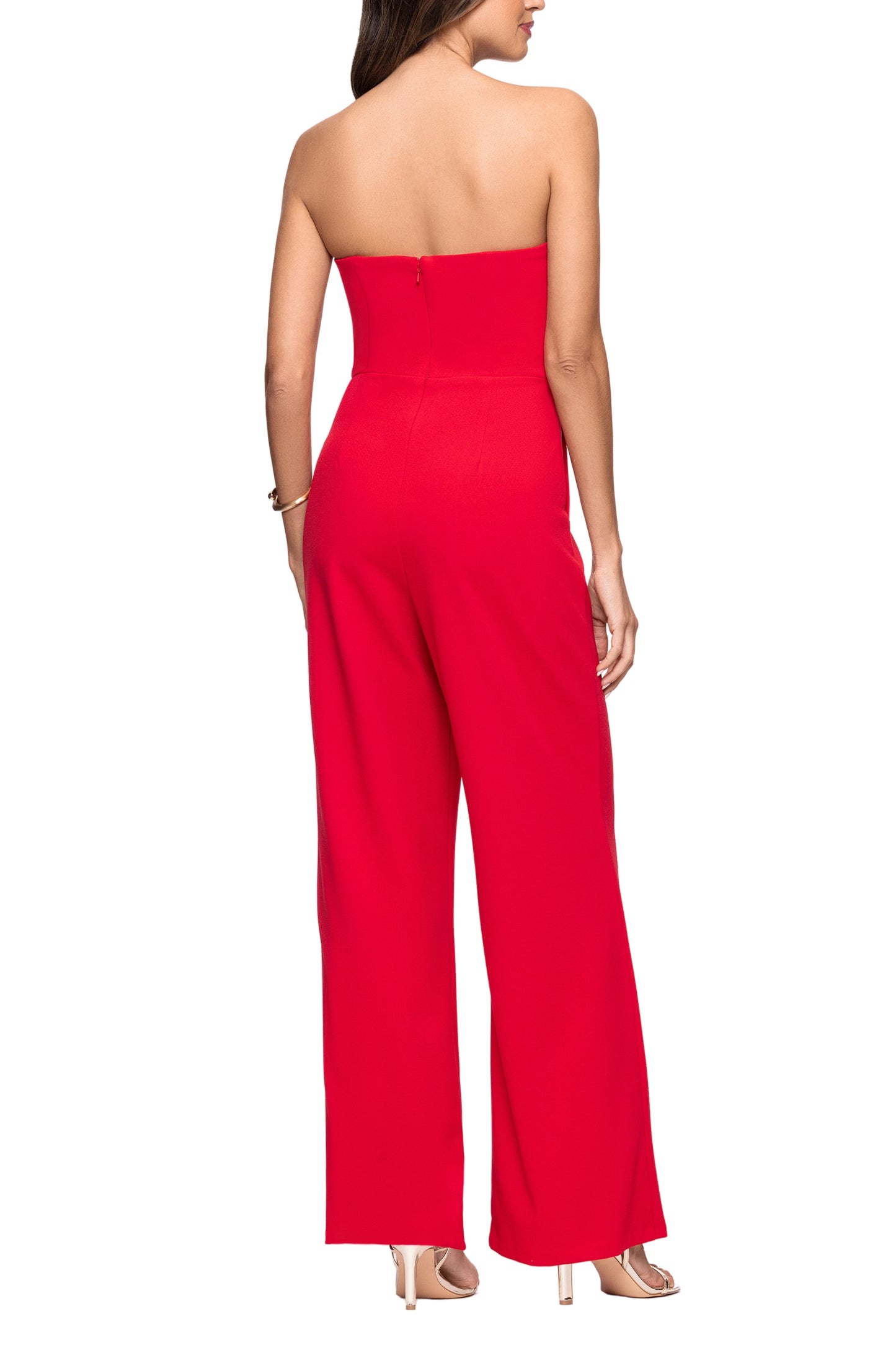 Betsy and Adam Tasha Strapless Back Zipper Side Pockets Tuxedo Jumpsuit