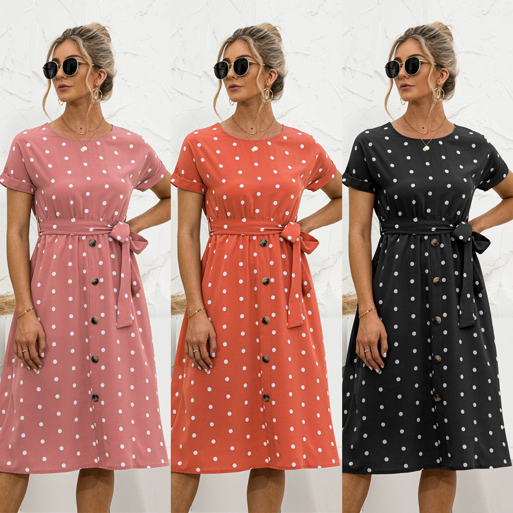 Polka Dot Breasted Dress