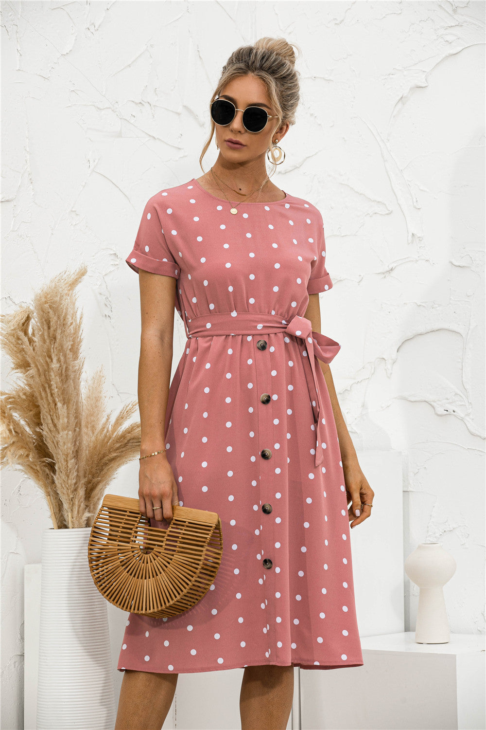 Polka Dot Breasted Dress