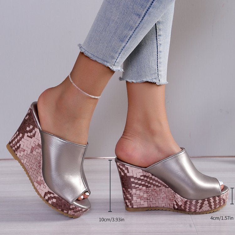 Women's Fashion European And American Style Roman Wedge Shoes