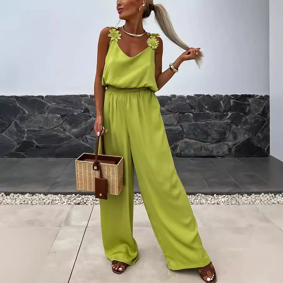 Sleeveless Pocket Jumpsuit Casual Loose