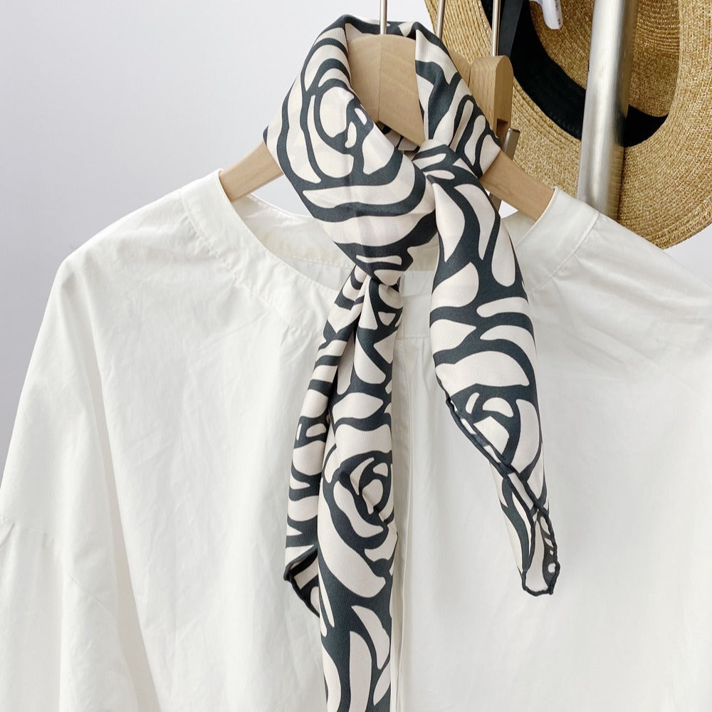 Twill Silk Scarf Medium Kerchief All-matching