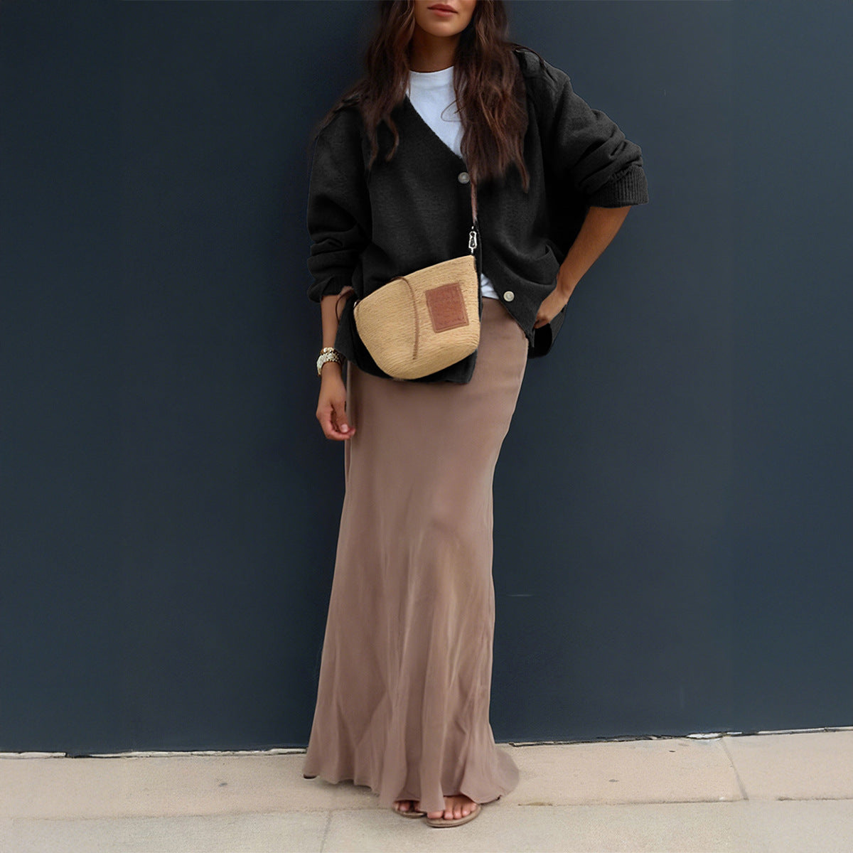 Women Casual Minimalist Long Sleeve Senior Coat Sweater