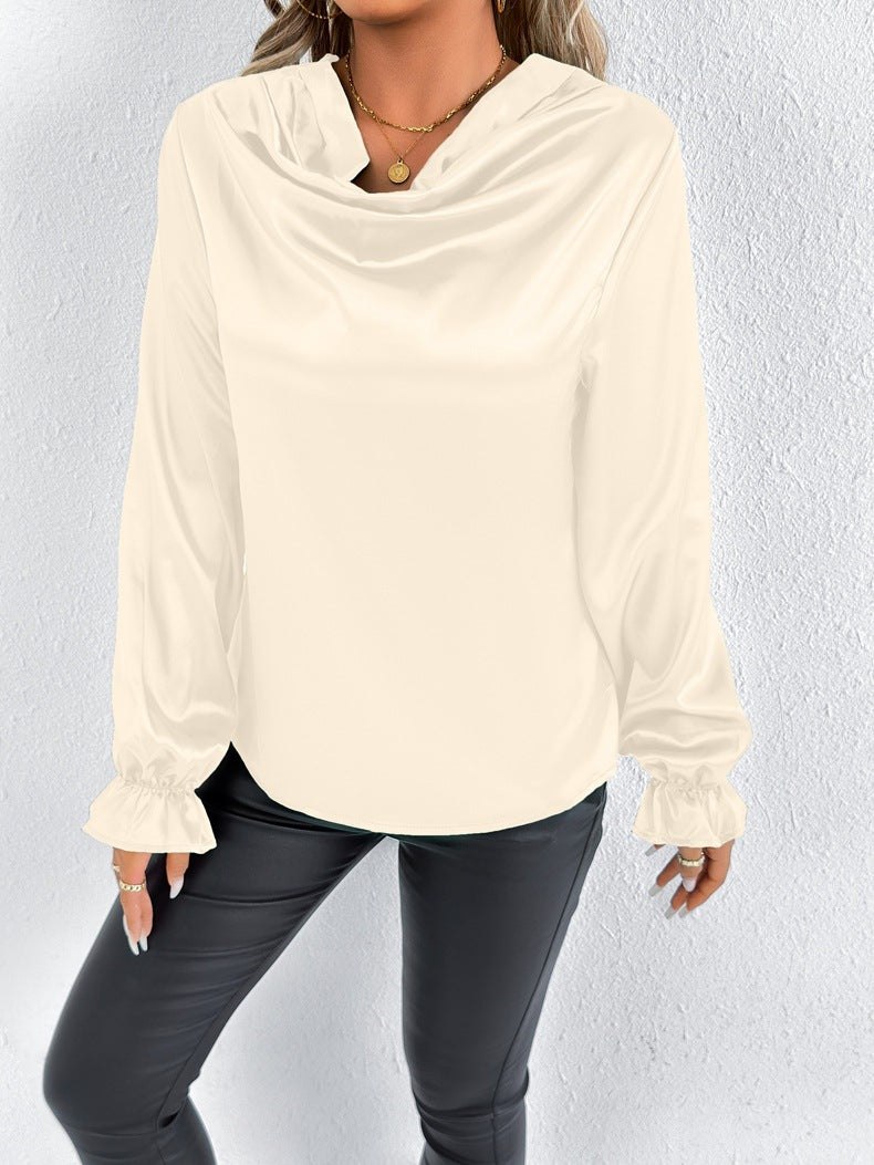 Women Clothing Summer Satin Shirt Women Satin Shirt Artificial Silk Top