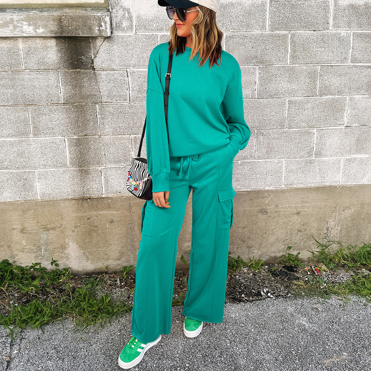 European And American Autumn Trousers Long Sleeve Casual Sweatshirt Trousers Two-piece Set