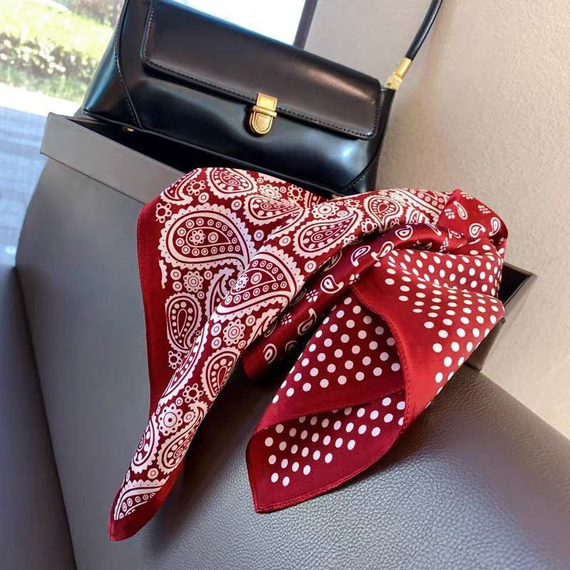 Silk Scarf Black Paisley Belt Decorative Waist Seal Hair Band