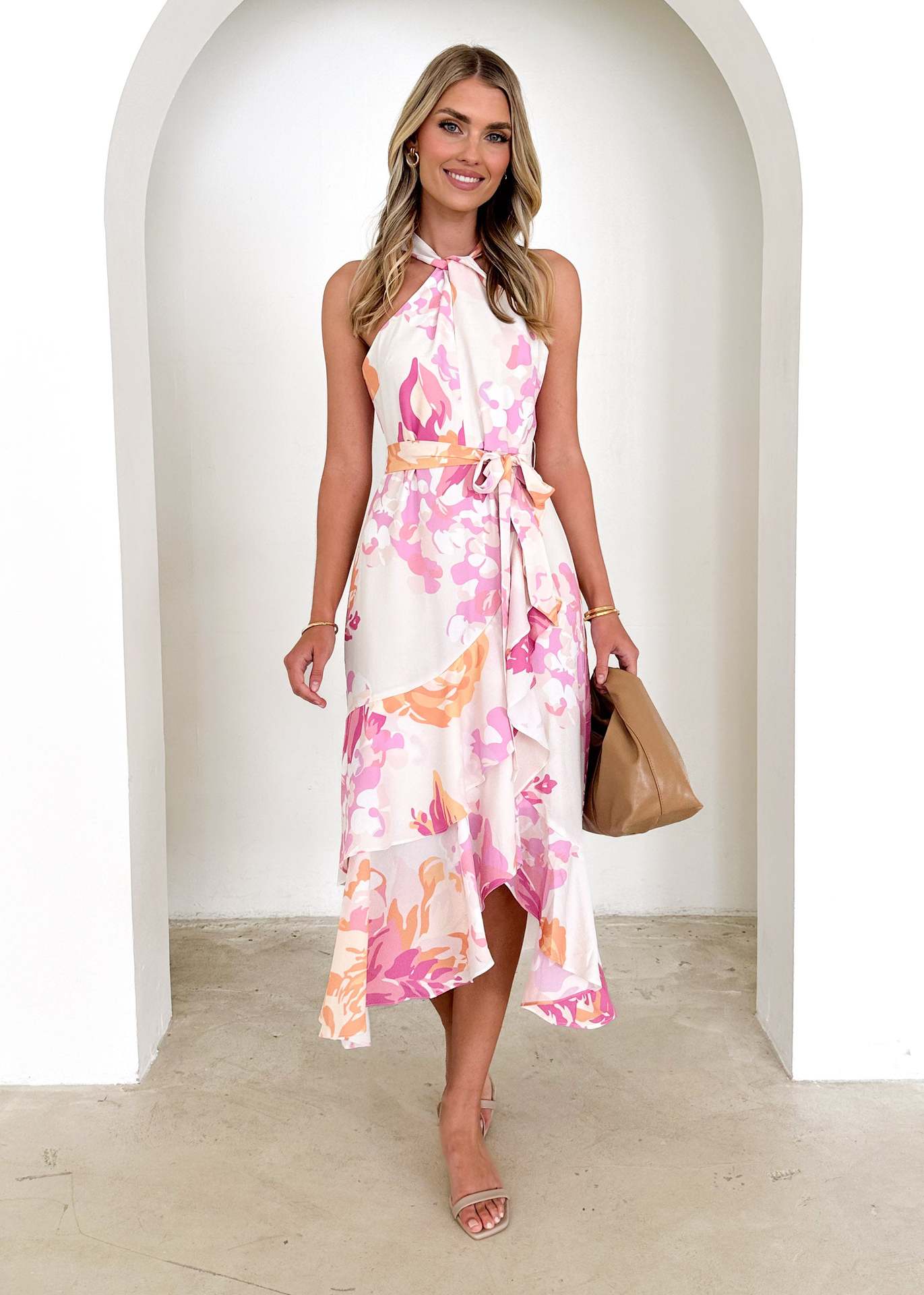 Floral Elegant Tied Dress
