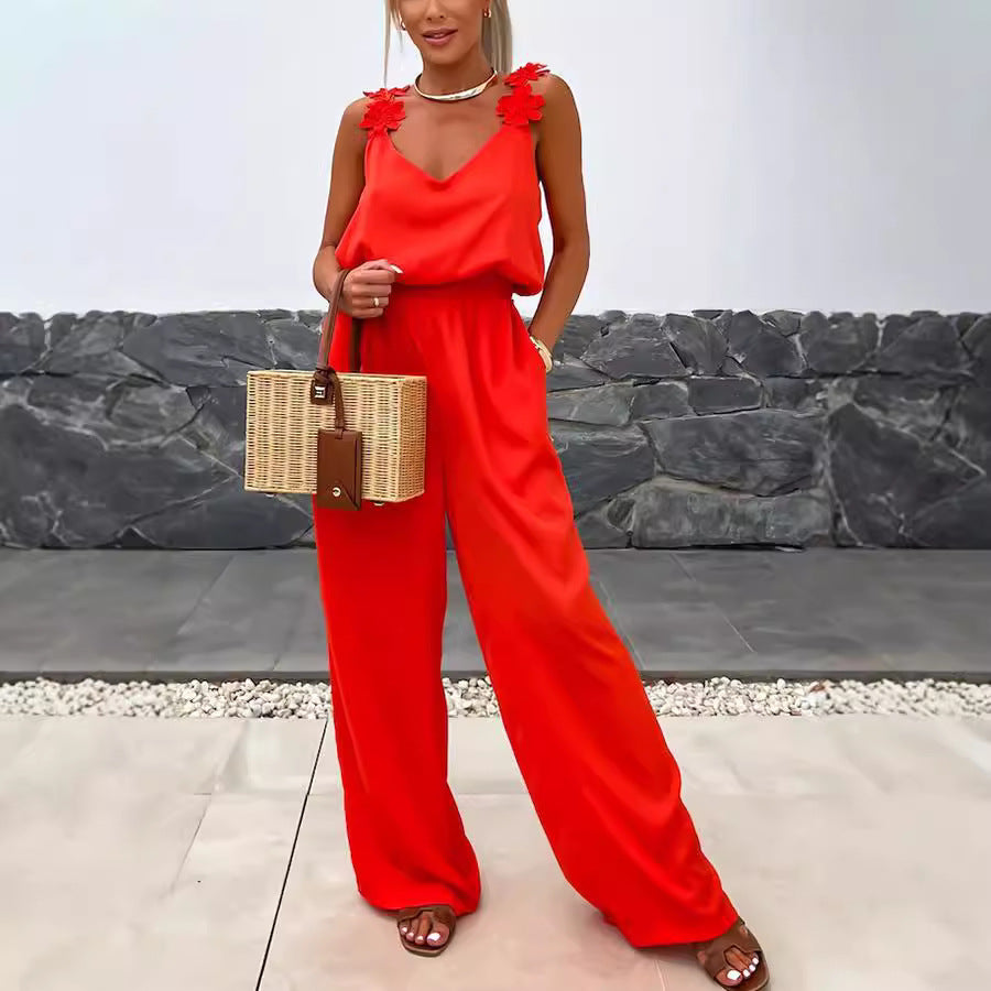 Sleeveless Pocket Jumpsuit Casual Loose
