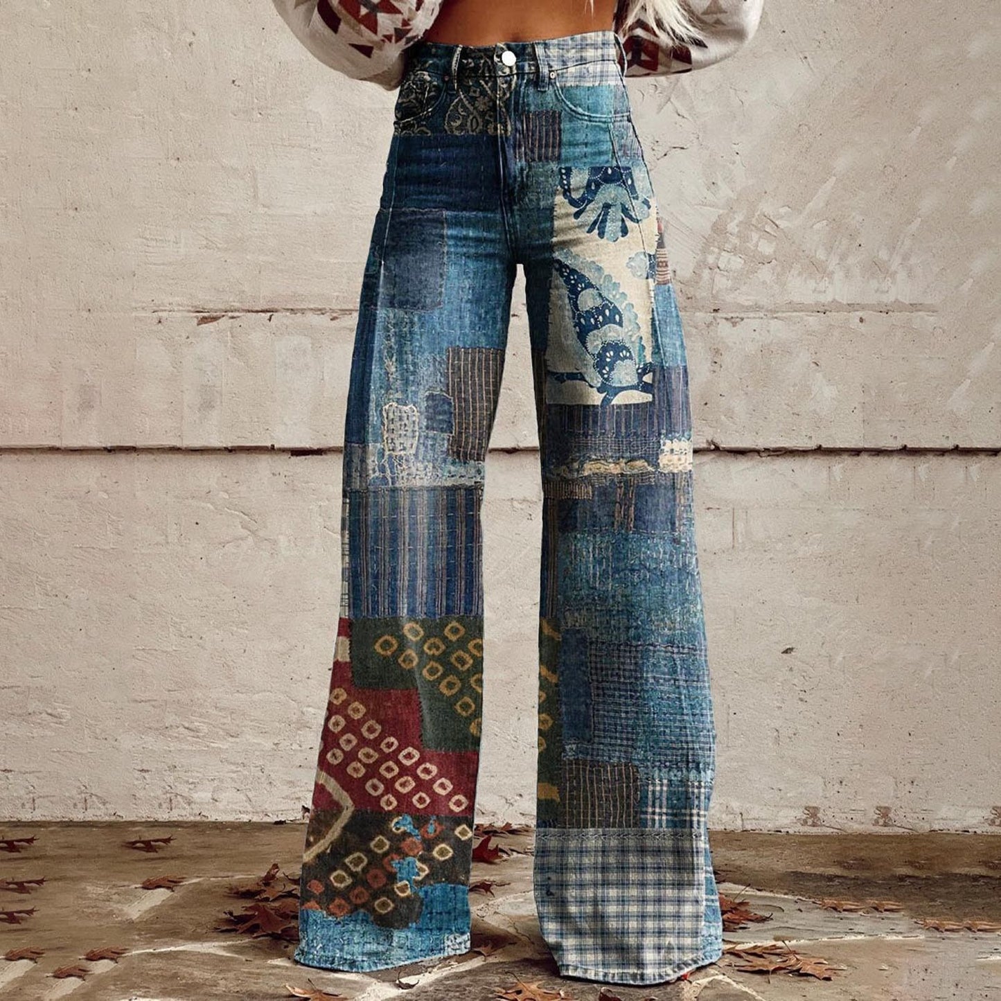Plus Size Women's Casual Pants Thin Imitation Jeans