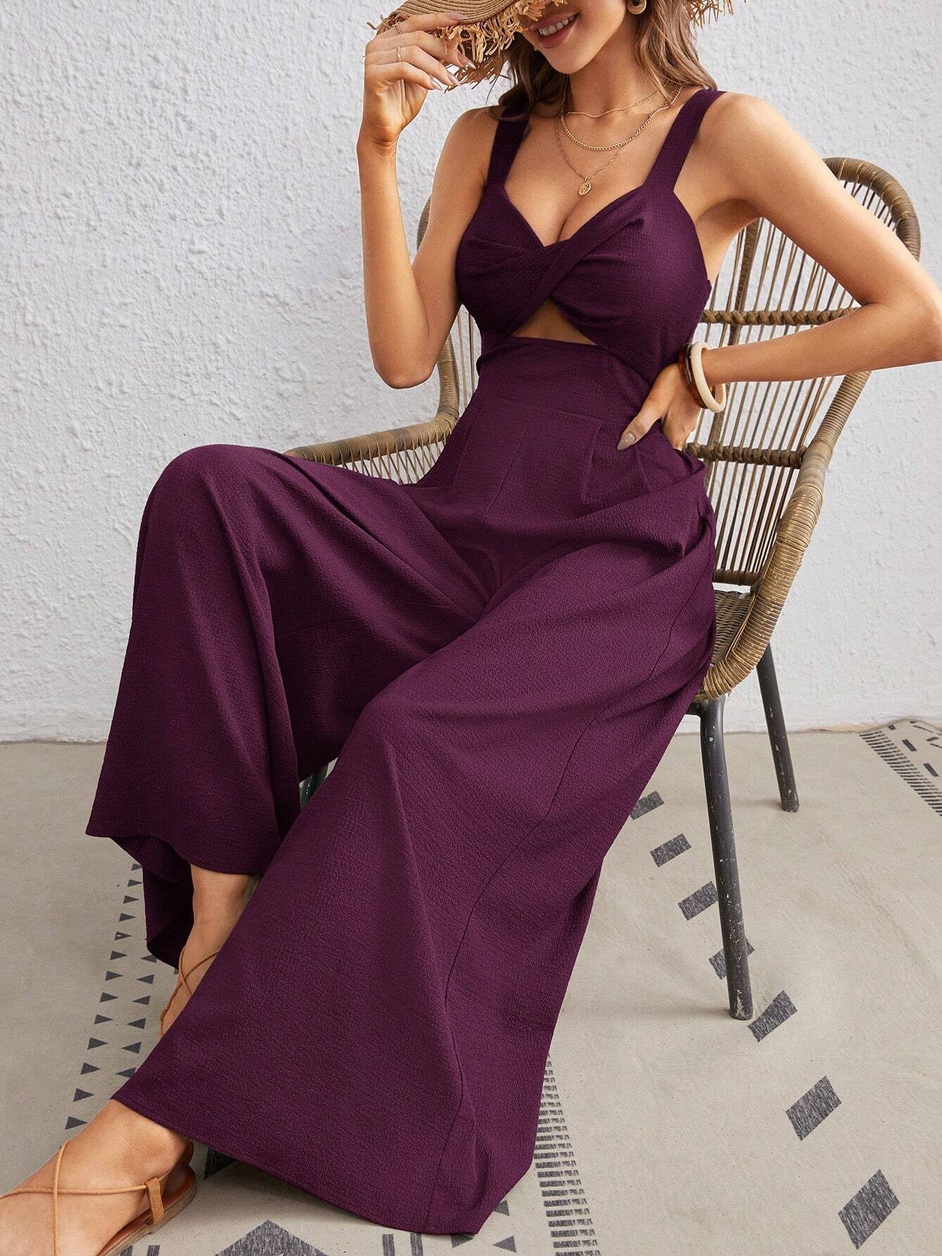 Loose Overall One Piece Jumpsuit With Spaghetti Straps
