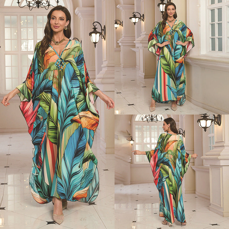 Fashion Personalized Cotton Printed Beach Dress Women