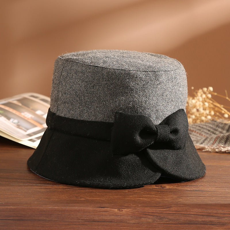 Women's Winter Graceful Bow Elegant Bucket Hat